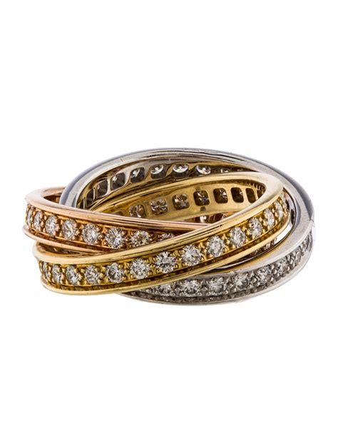 cartier trinity ring diamond|cartier rolling ring with diamonds.